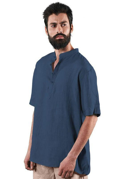Indie Sadra Shirt - Navy - Hemp Republic